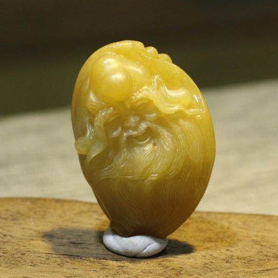 天然精雕黃翡壽星公